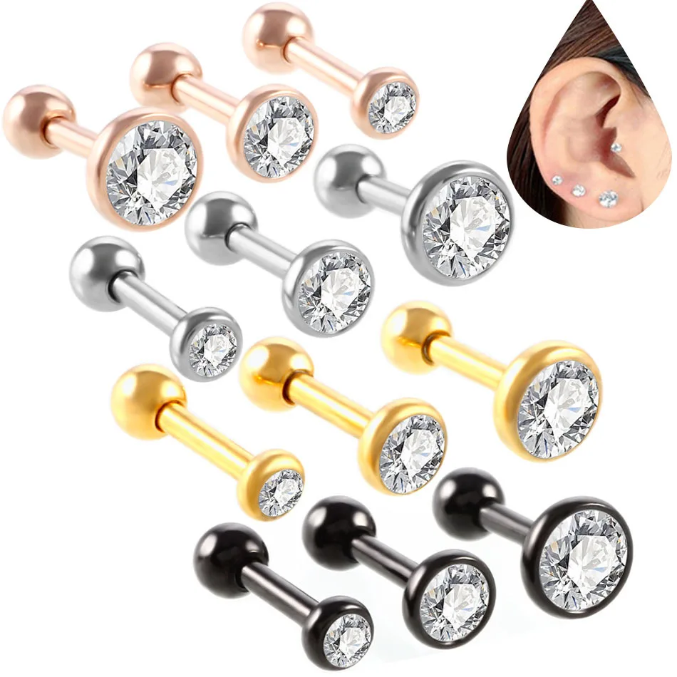 

OLOEY New Simple 3pcs/Lot Zircon Earrings Elegant Crystal Jewelry Earrings For Lady Gifts Casual Earrings Accessories Ornaments