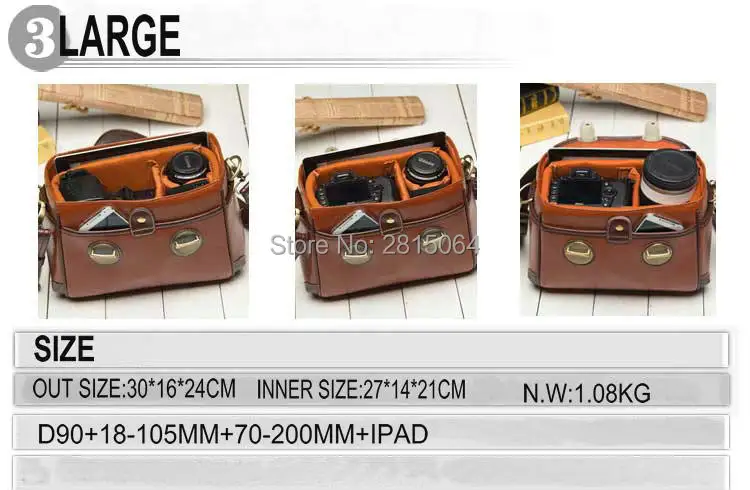 Профессиональный Quailty PU кожаный Брезентовая сумка для камеры для DSLR SLR Nikon Canon Sony Fuji Pentax samsung W802803