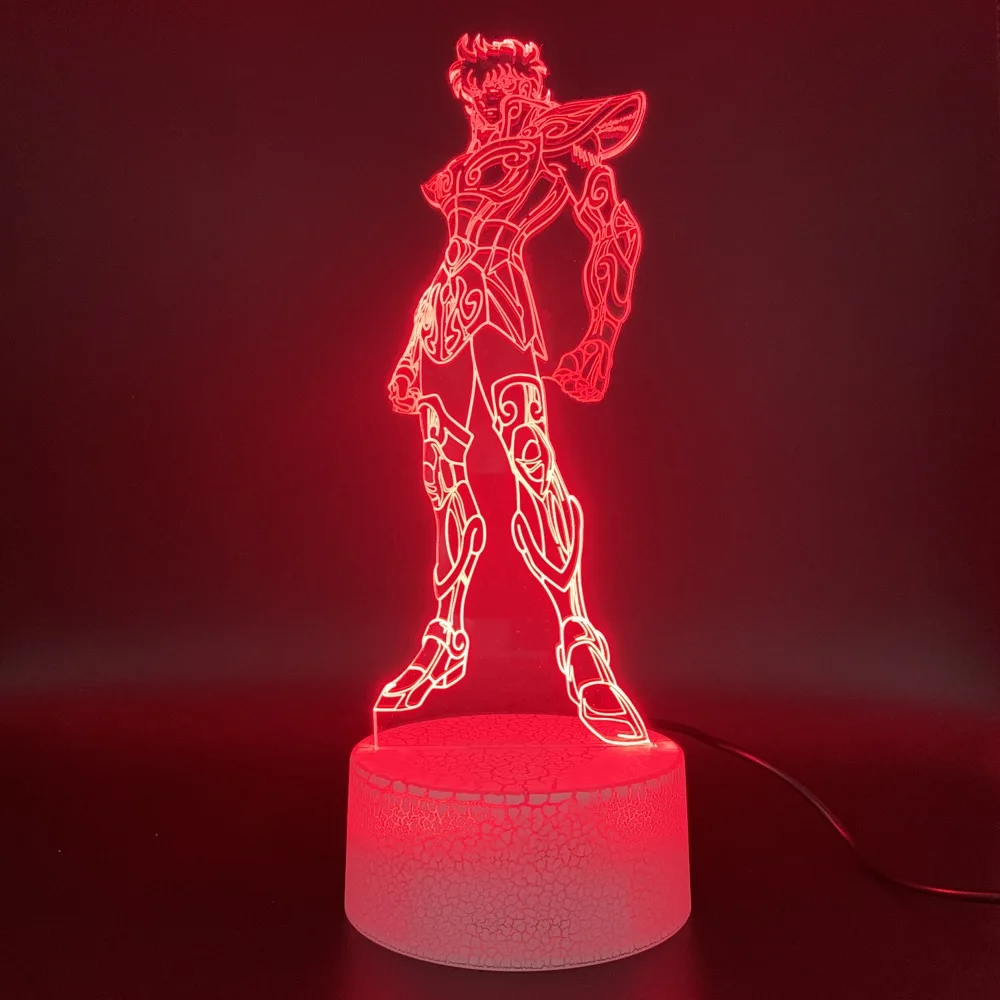 Светодиодный ночник аниме Saint Seiya рисунок сенсорный датчик 3d лампа домашний декор праздник подарок для детей спальня Новинка свет детей