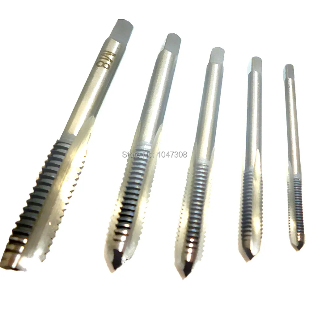 5pcs Electroplating Hss Straight Fluted Machine Screw Tap M3 M4 M5 M6