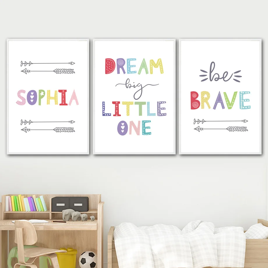 Inspirational-Quotes-Dream-Big-Brave-Nursery-Wall-Art-Canvas-Painting-Nordic-Posters-And-Prints-Wall-Pictures