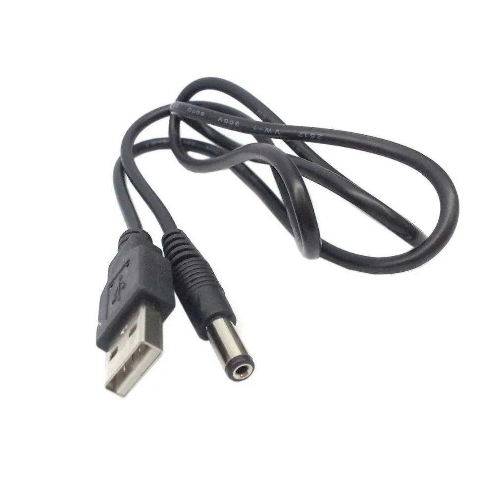 

CYDZ New USB 2.0 A Type Male to 5 5mm DC Power Plug Barrel Connector 5V Cable 80cm Black Right Angled Straight Black
