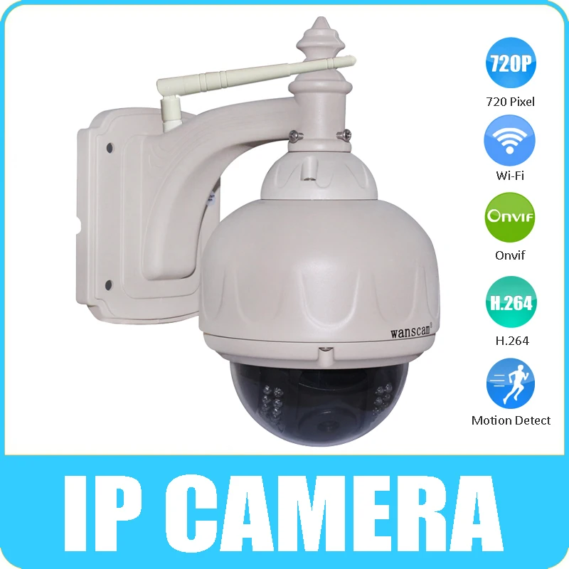 720P HD Pan/Tilt ONVIF IP Camera Outdoor Wireless Night Vision Zoom PTZ Wifi P2P Plug Play Waterproof Webcam | Безопасность и
