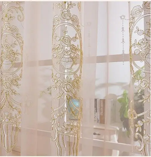 Европейская роскошная Высококачественная затемненная занавеска для гостиной виллы, занавески для французского окна и кухни - Цвет: tulle curtain2