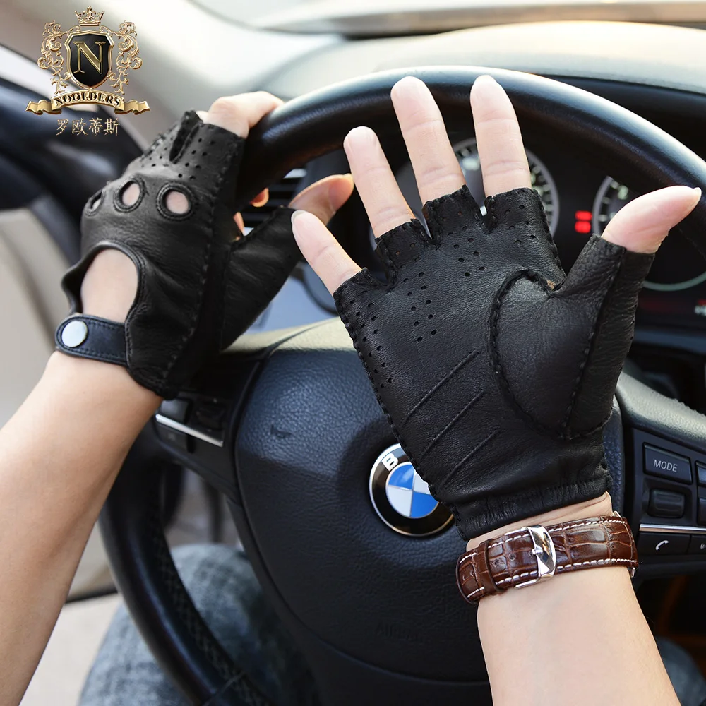 Последние мужские перчатки на пол пальца оленья кожа ретро мотоциклетные кожаные перчатки мужские полупальцы перчатки для вождения M-51