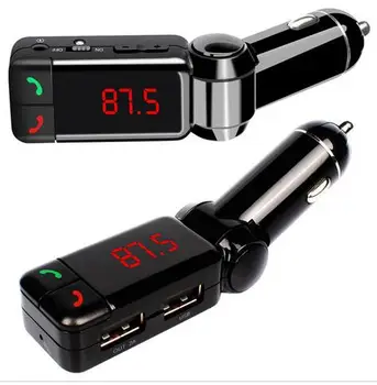 

100pcs Car Bluetooth MP3 Audio Player handfree BC06 Car Kit FM Transmitter USB Charger Hands free For iPhone Android