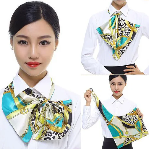 2016 Company Uniforms Accessories Magic Satin Silk Scarf Women cravat