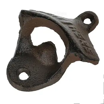 

Rustic Cast Iron OPEN HERE Bottle Opener Vintage Style Wall Mount Man Cave (Brown)