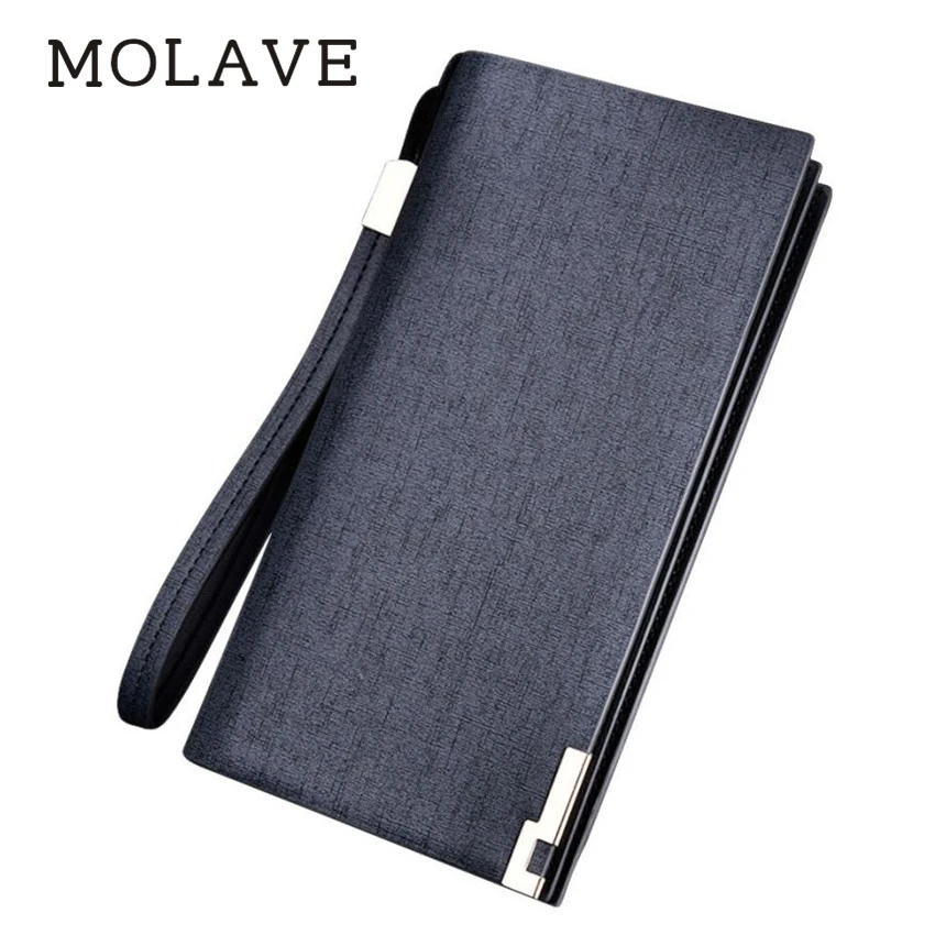

MOLAVE wallets wallet male Solid card holder Zipper Men Long Bifold Business Leather Wallet Money Bag Coin purse Feb12