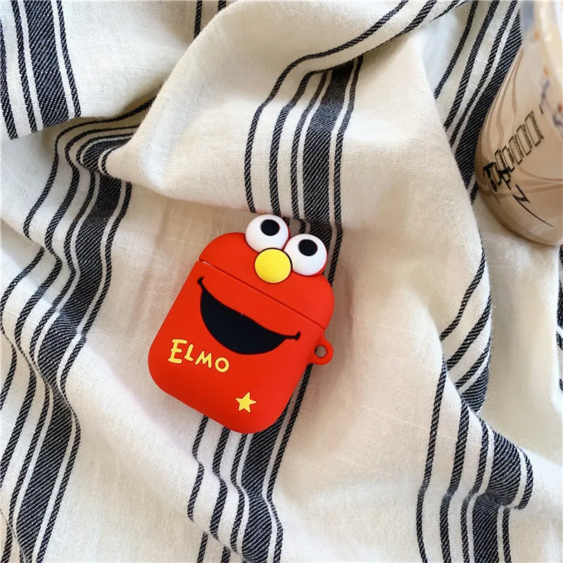 Милый 3D мультфильм печенья Elmo медведь cony Burger силиконовые наушники чехол для Apple Airpods аксессуары коробка сумка