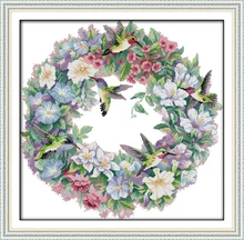 Die kunst der kolibris (2) Tier kreuzstich kits 14ct weiß 11ct gedruckt stickerei DIY handarbeit nadel arbeit wand wohnkultur