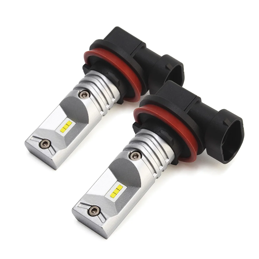 2PCS Socket H8 Car LED Headlight Bulbs High Power DC 12V 6000K White Light Sourcing Spot