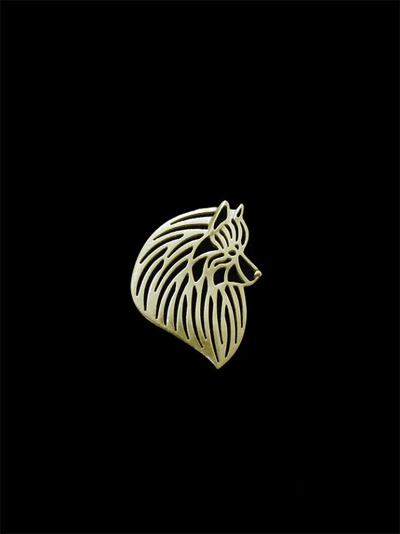 

Trendy Keeshond Dog Brooches and Pins Gold Color Silver Color Men Brooches Fashion Jewelry Hand of King