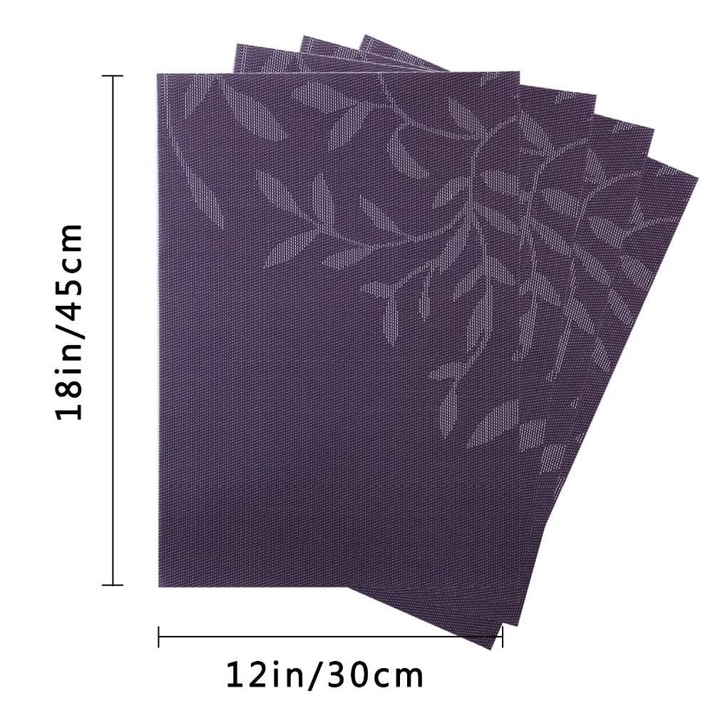 Set of 4 PVC Flower Pattern Placemats for Dining Table Runner Linens place mat in Kitchen Accessories Cup Wine mat