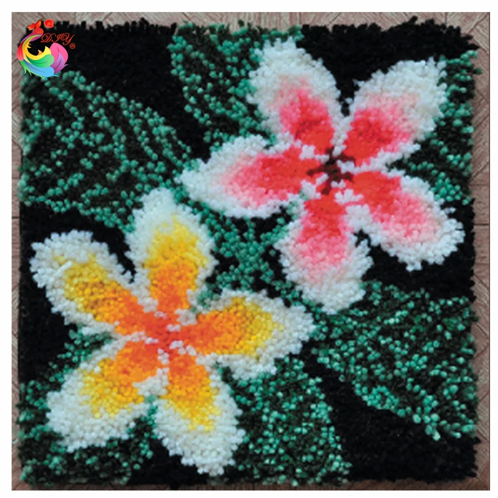 Latch Hook Cushion Kits Gift DIY Needlework Crocheting Throw Pillow