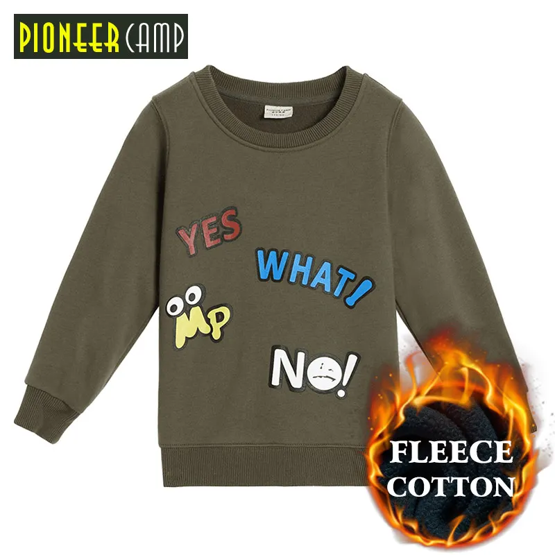 

Pioneer Camp Kids New Boys winter fleece t shirts boys fashion printed 4~14T Children Clothes Baby Kids Outwear Coats BWY710035
