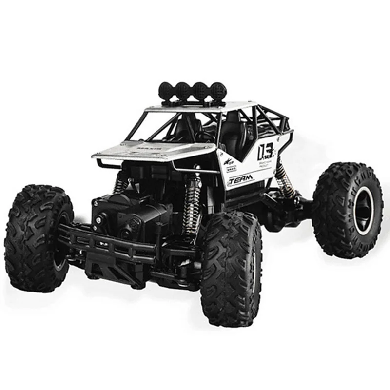 Радиоуправляемый автомобиль 1/16 4Wd Rock Crawlers 4X4, вождение автомобиля, двойной двигатель, привод, Bigfoot, автомобиль с дистанционным управлением, модель автомобиля, игрушка - Цвет: Silver
