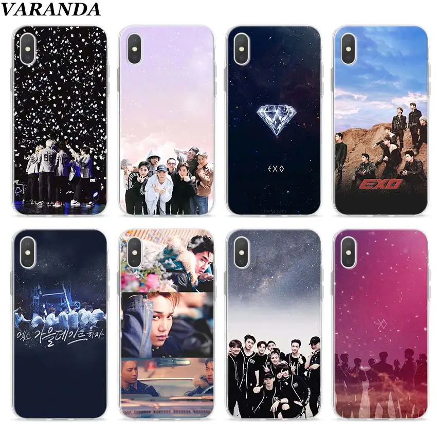 

EXO XIUMIN SUHO LAY BAEKHYUN Clear Case for Apple iPhone 7 8 Plus 6 6s Plus 5 5s X XR XS MAX TPU Soft cases Coque