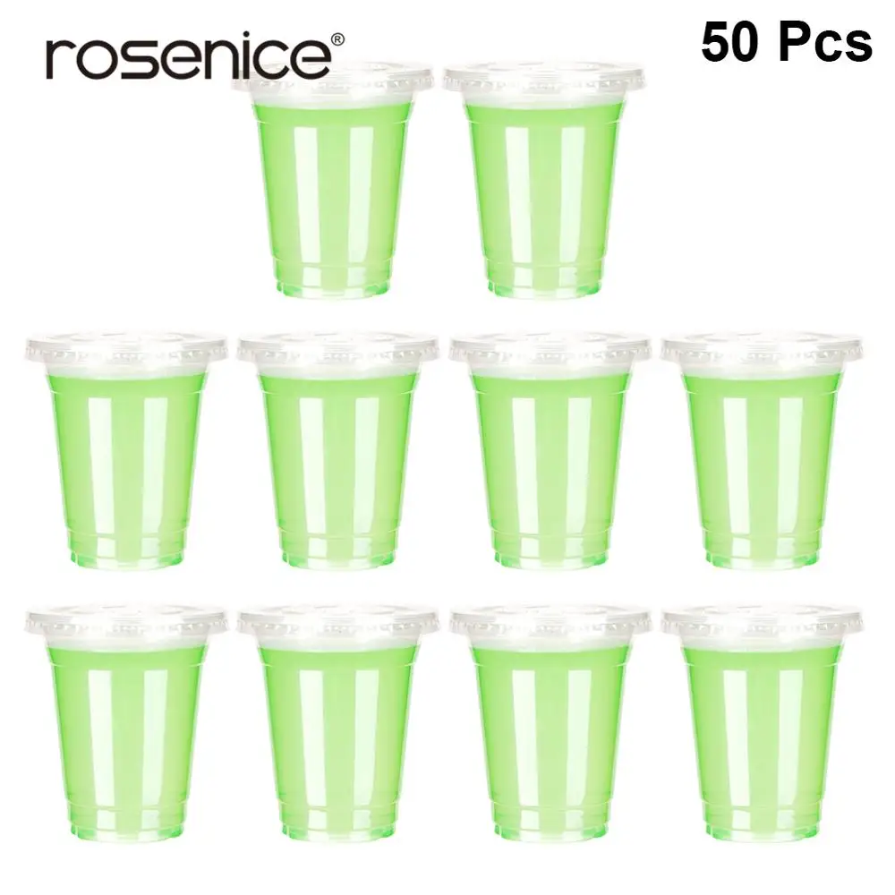 

50PCS 360ml Disposable Plastic Cups Cold Hot Drink Juice Cups with 95cm Flat Lids