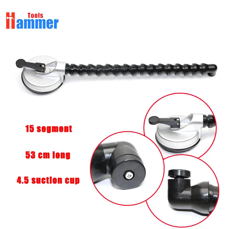 

black 4.5inch Hand Pump Suction Cup with flexible gooseneck pipe plastic holder for LED lamp