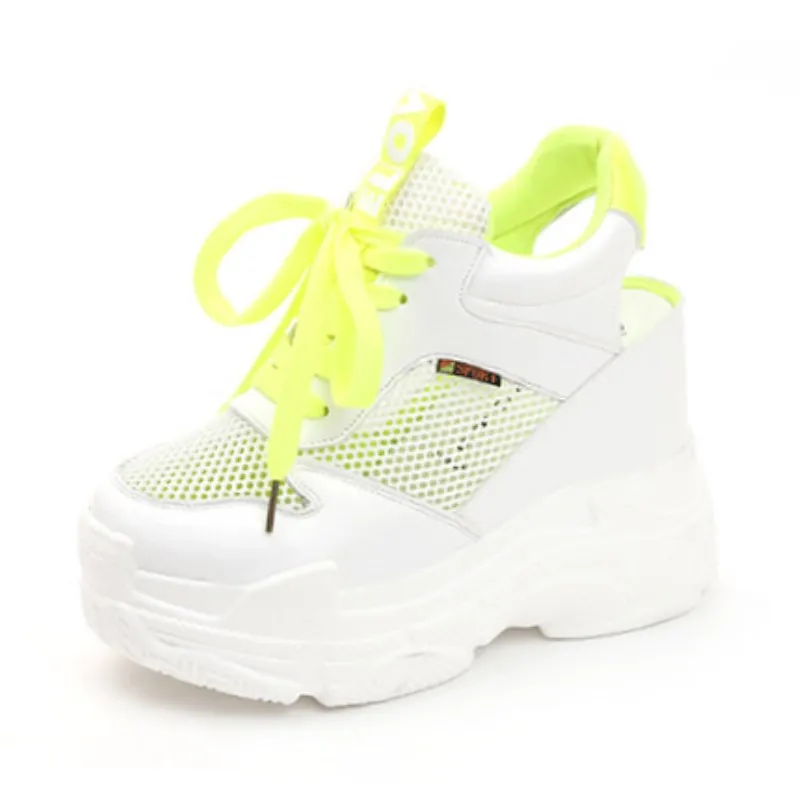 

Casual Shoes Women's Flats Shoes Mesh Breathable Platform Wedge Heels Shoes 11cm Summer Sneakers Zapatillas Deportivas Mujer