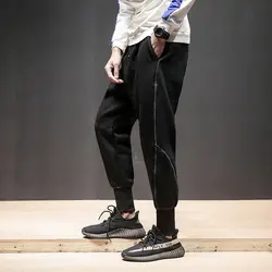 2019 для мужчин в стиле панк дамские шаровары хип хоп тренировочные брюки мотобрюки Черный Спорт Тренажерный зал штаны для уличного бега