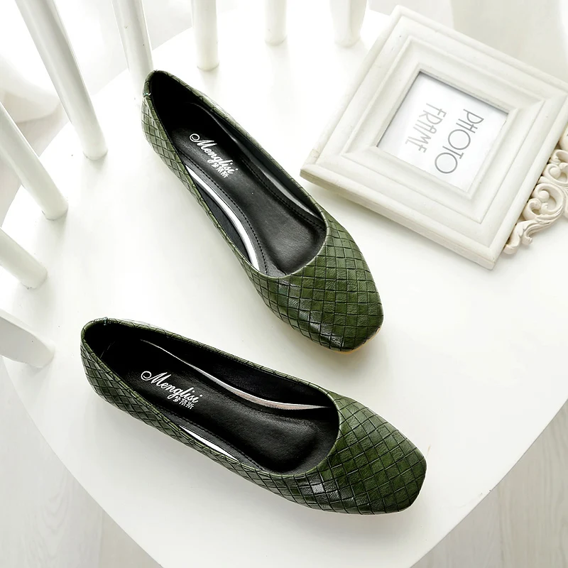 green women's flats