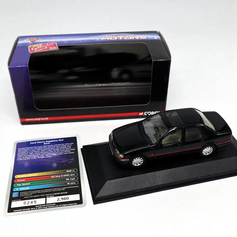1:43 Corgi LLEDO Vanguards Ford Sierra Sapphire GLS Black VA09901 литые модели игрушечных автомобилей с