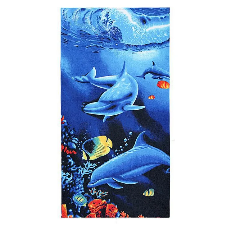 

Big For Bath Men Beach Towels Tiger Horse Dolphin Microfiber Fabric 70*140cm Bath Towel Hotel Large Beach Towels For Adults
