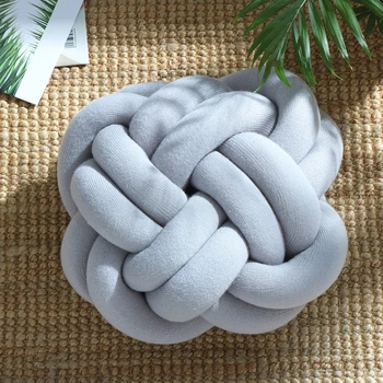

Decorative Big Pillows INS Nordic Cushion Innovative Handmade Knotted Knot Ball Baby Sweet Pillow Cushion Simple Car Cushions