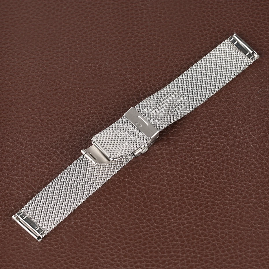Сетчатый Миланский Браслет застежка Ремешки для наручных часов Высокое качество 18 мм 20 мм 22 мм серебристый черный ремешок для наручных часов Замена для часов
