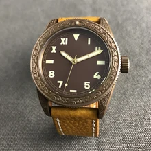 Relojes de buceo Vintage para Hombre de San Martin, reloj automático suizo PT5000 de bronce tallado, Relojes resistentes al agua 500 para Hombre 2018