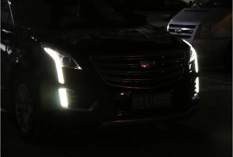 Для Cadillac XT5- Динамический указатель поворота водонепроницаемый автомобильный DRL 12V Светодиодный дневной ходовой свет противотуманная фара украшение