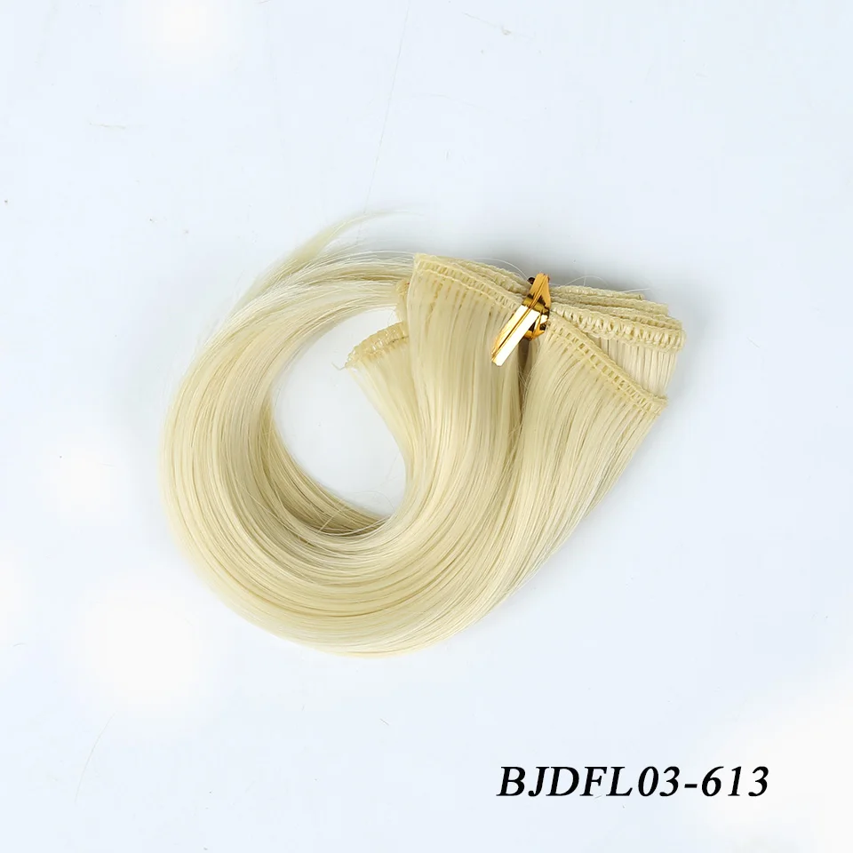 Bybrana 1 шт. заколки для волос 15 см* 100 см вьющиеся Refires BJD волос черного и золотого цвета Коричневый и белый цвет Цвет парик с прямыми волосами для 1/3 1/4 1/6 BJD куклы DIY