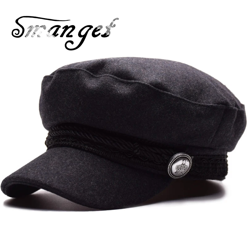 SMANGET New Fashion Crown Button Berets Women Warm Winter Hats French Style Thicken Wool Knitted Hat For Female Sports Bonnet | Аксессуары