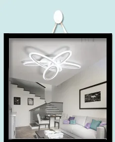 Minimalist Black/White art modern led ceiling lights for bedroom kids room Round square led home indoor ceiling lamp Fixture