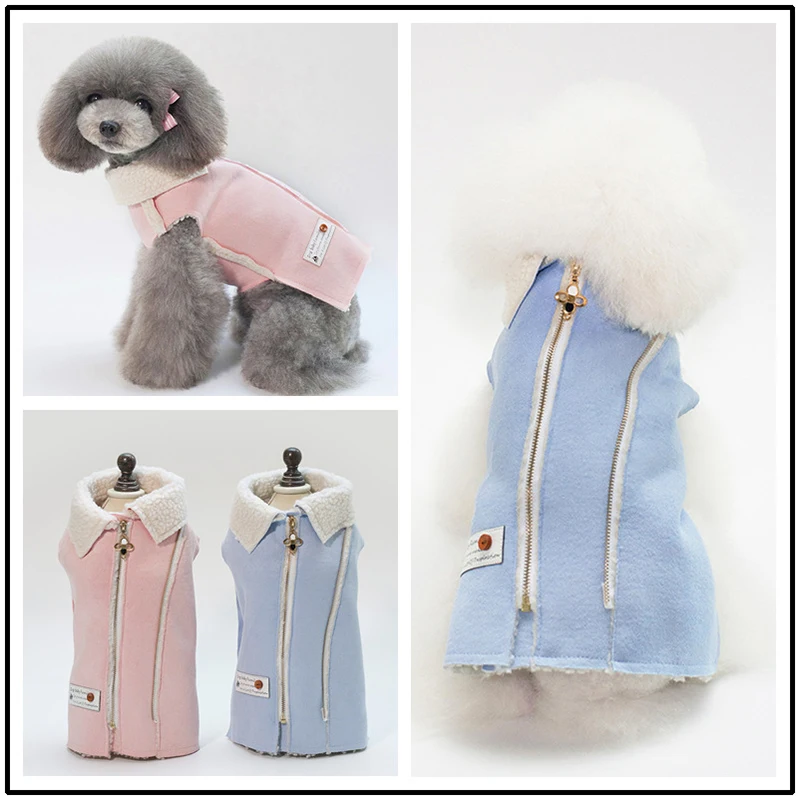 Goedkoop Hond Kleren Herfst en Winter Explosies Warme Fleece Vest Mode Kleine Hond Motorfiets Jas Kleding Nieuwe Eenvoudige Jas Pak