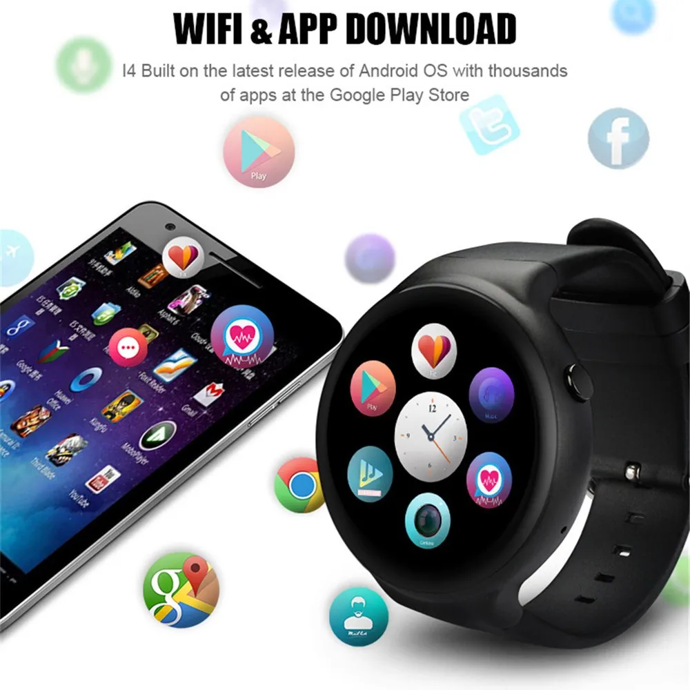 Смарт часы Voberry I4 Pro 3G Bluetooth MTK6580 ОЗУ 2 Гб ПЗУ 16 ГБ Android 5 1 Wi Fi GPS четыре ядра для Android/IOS