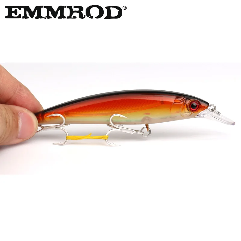 

EMMROD New 11cm 14g Floating Minnow Fishing Lure Hard Bait Wobblers Crank bait Fishing Accessories Luminous color paint