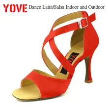 YOVE стиль w136-32 танцевальная обувь Бачата/Сальса крытый и открытый Женская танцевальная обувь