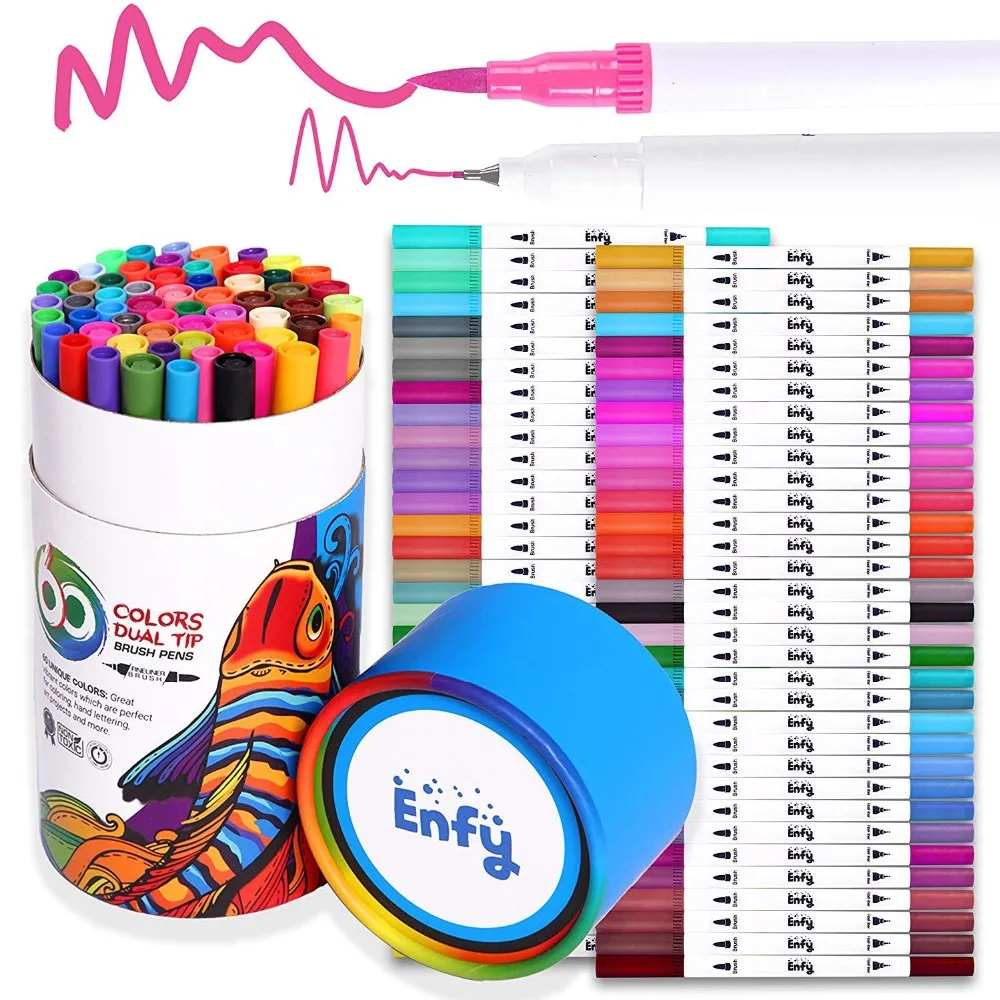 Dual Head Sketch Markers Pen121824364872100 Colors Brush Fineliner Watercolor Copic Watercolor Art Markers  Drawing Set