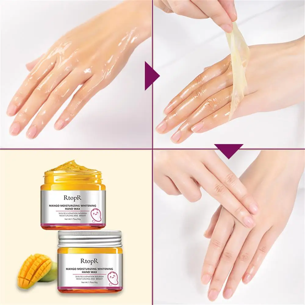 50g Mango Moisturizing Hand Wax Whitening Skin Hand Mask Repair Exfoliating Calluses Film Anti-Aging Hand Smooth Skin Cream