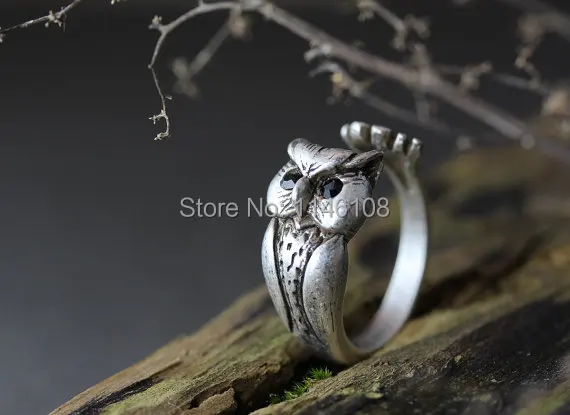 Кольцо Lucky Owl для женщин и девушек в стиле ретро полированное кольцо с животными