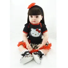 22 Inch Handmade Newborn Girl Doll Vinyl Cute Reborn Babies Doll Looking Real Baby Reborns Kids Birthday Gift Juguetes Brinquedo