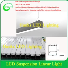 2 года гарантии Dimmable 4ft светодиодный подвесной линейный свет 40 Вт светодиодный подвесной светильник 2 шт./партия