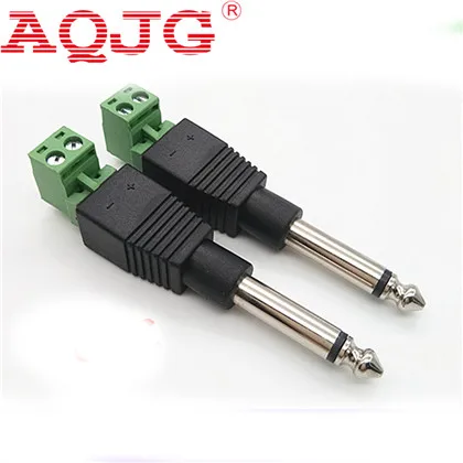 

10pcs 6.35mm Mono Free Welding Headphone Micrphone terminal post connector plug
