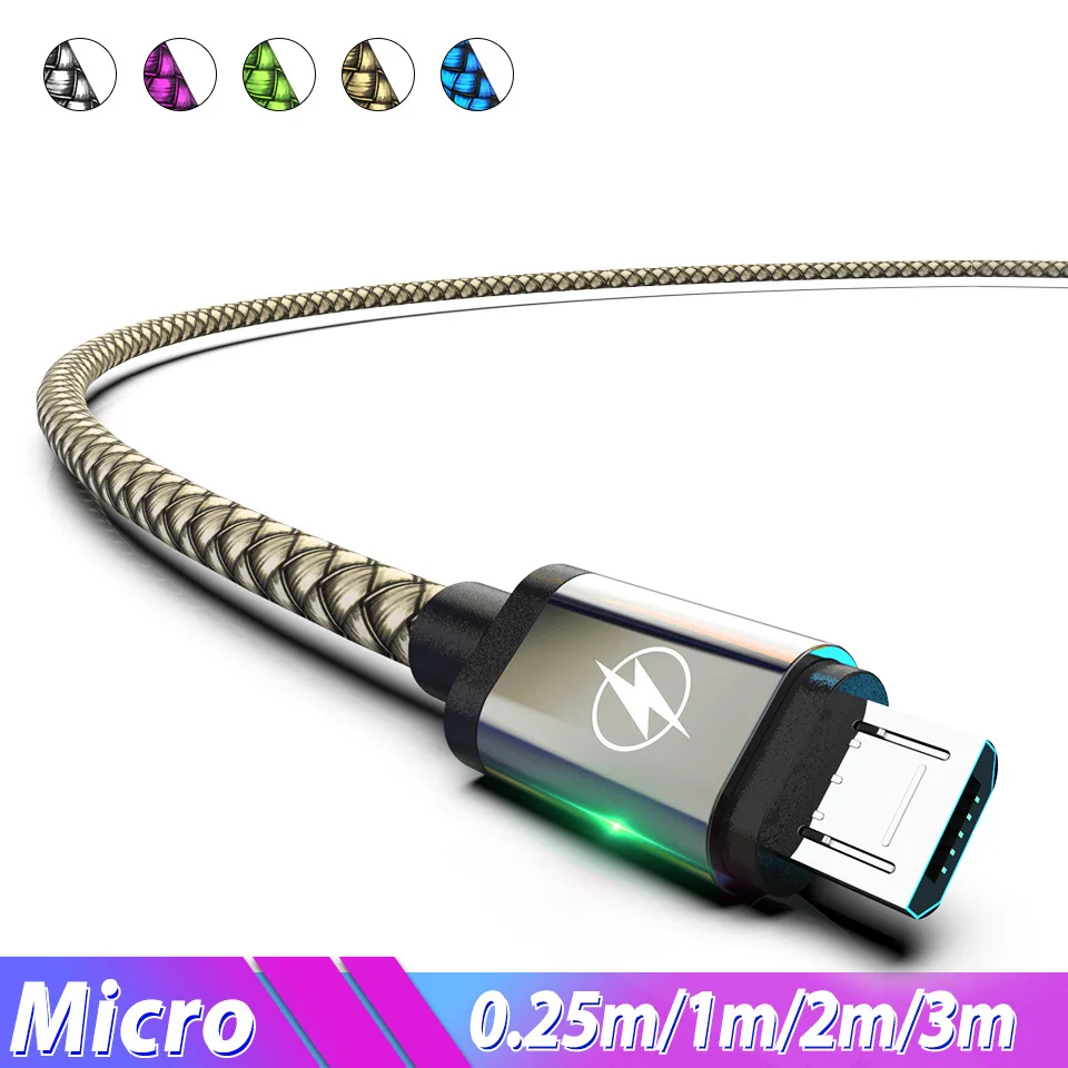 

Micro Usb Phone Cable Micro Usb Charging Cable Cabo 2m 3m For LG HTC Leeco Asus Xiaomi Redmi Note 5 Pro 4X 6A Mikro Usb Kablo