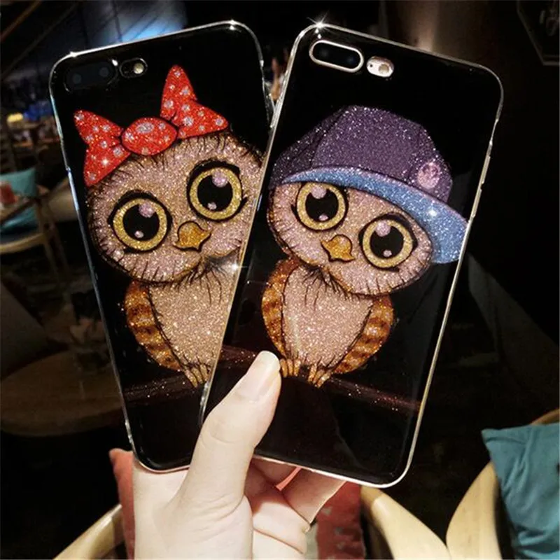 

Glitter Bling Owl Phone Case for Huawei Mate 20 Pro Back cover Coque TPU Case For Huawei mate 9 10 Pro P20 Lite Pro Honor 8X Max