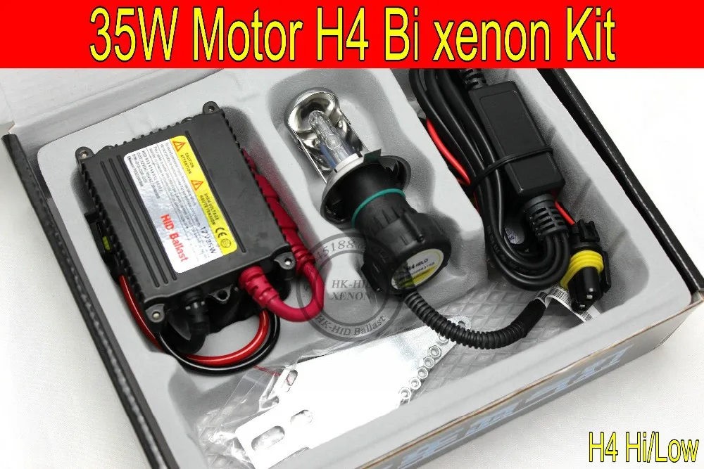 

Free Shipping 1 set Top quality 35W H4 Hi/low bi xenon Motorcycle HID Conversion Kit/Xenon Kit,3000K,4300K,6000K,8000K,10000K