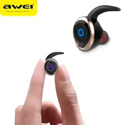 Awei T1 СПЦ Bluetooth наушники туры Беспроводной наушники мини в ухо наушник с микрофоном стерео гарнитура для телефона iPhone